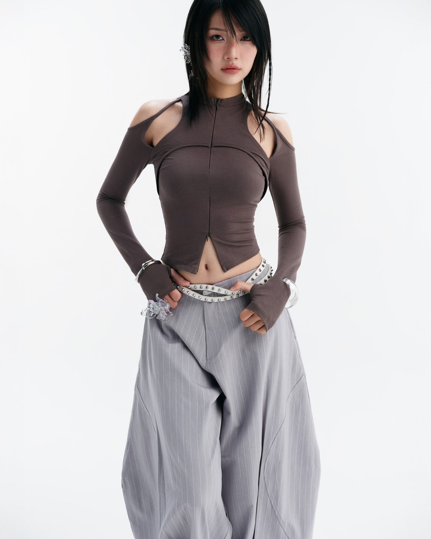 grey caspian long sleeve top bunnyhill astoud
