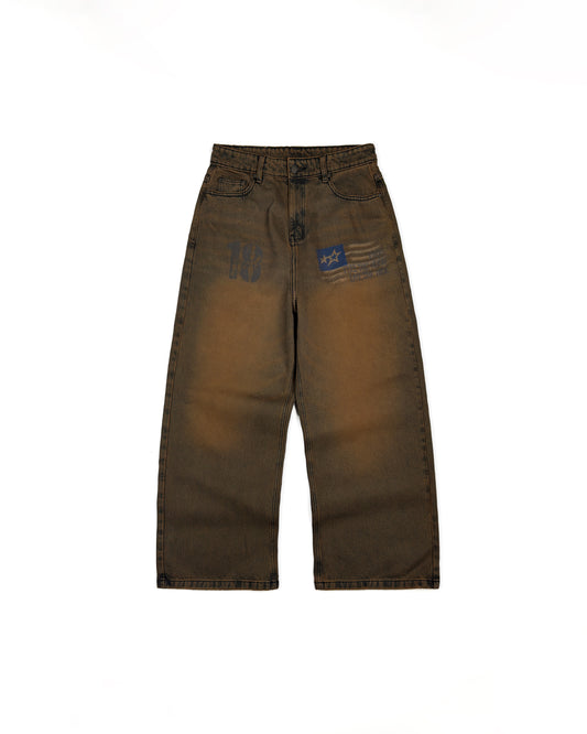 Erg21 - "Fnos" Washed Jeans - Rusted Brown