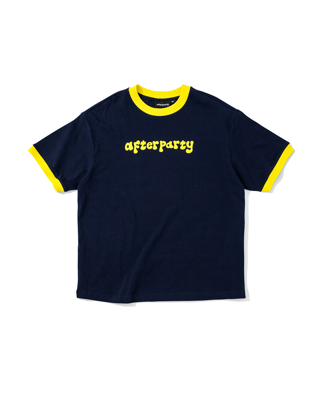 Navy Blue Bubble Letter Ringer Tee