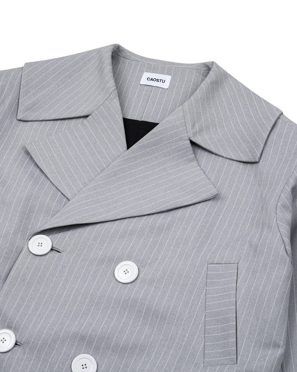 Pinstripe Trench Coat