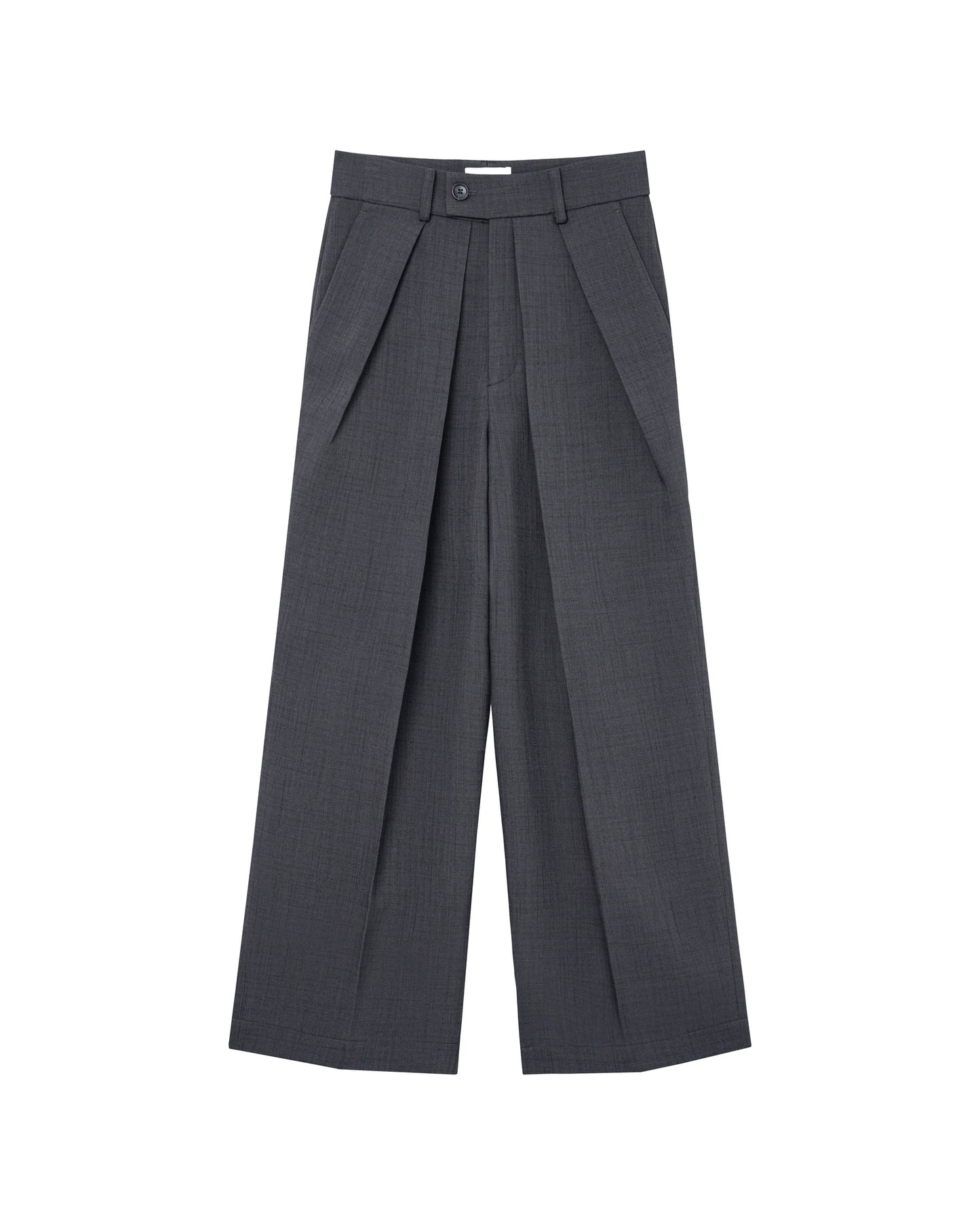 Dark Gray Dual Pleat Trousers