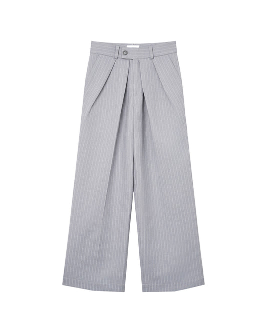 Light Gray Dual Pleat Trousers