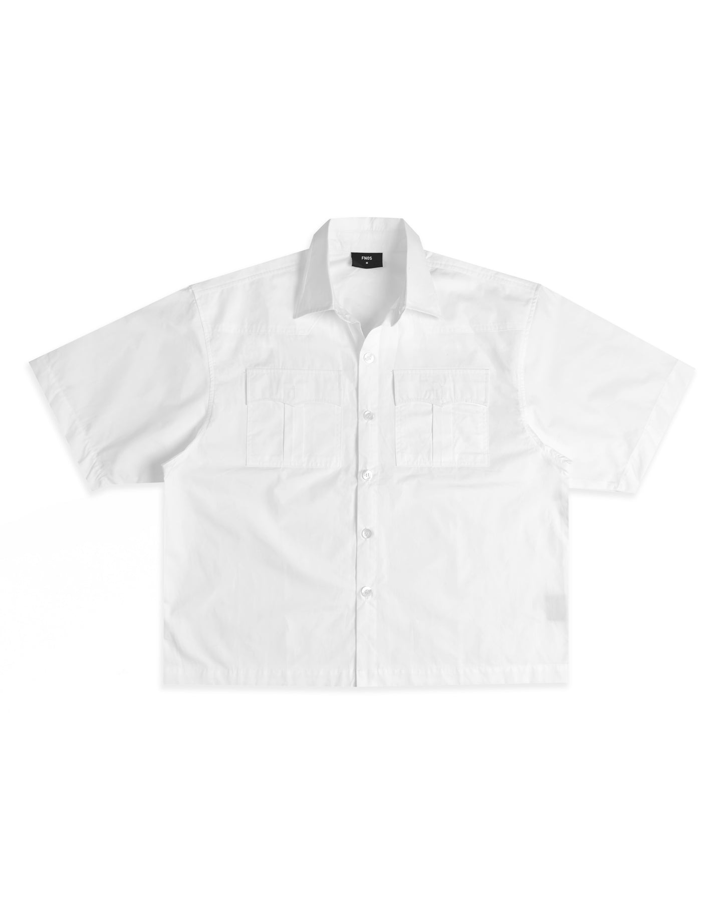 Sh5 - Short-Sleeve Shirt With Slight Wrinkle Effect - White