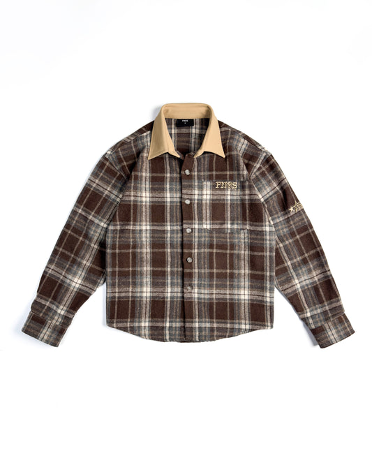 Sh6 - "Fnos" Flannel Checked Shirt - Brown