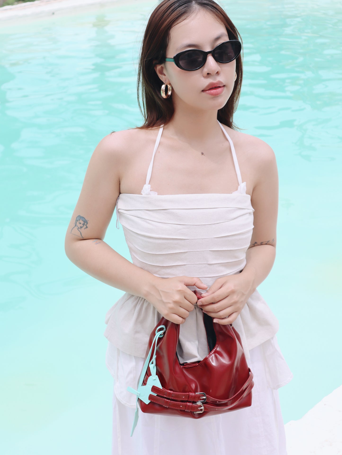 Red Double Belt Bag Arya Astoud 