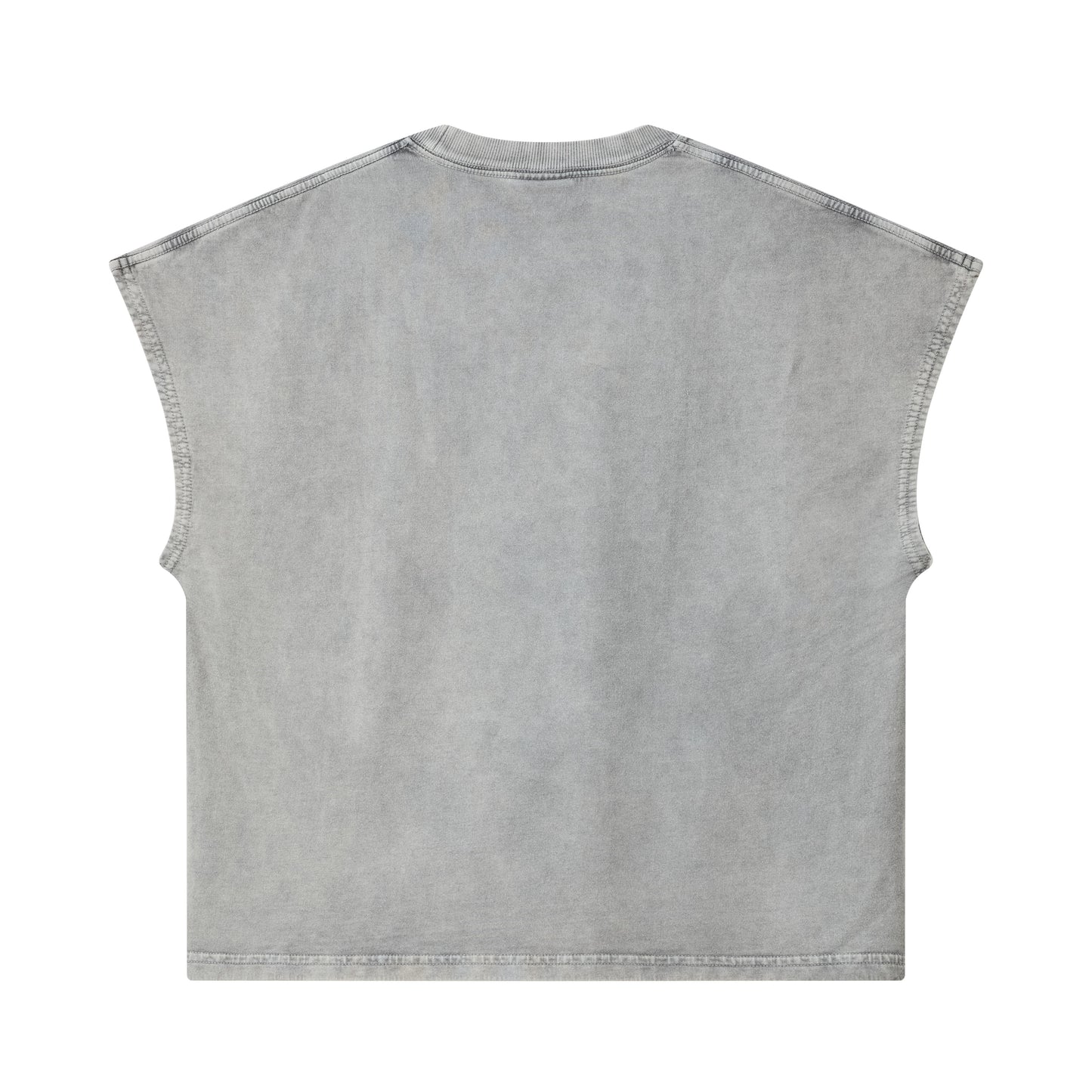Tbc4 - "Fnos" Washed Bat Cut T-Shirt - Gray