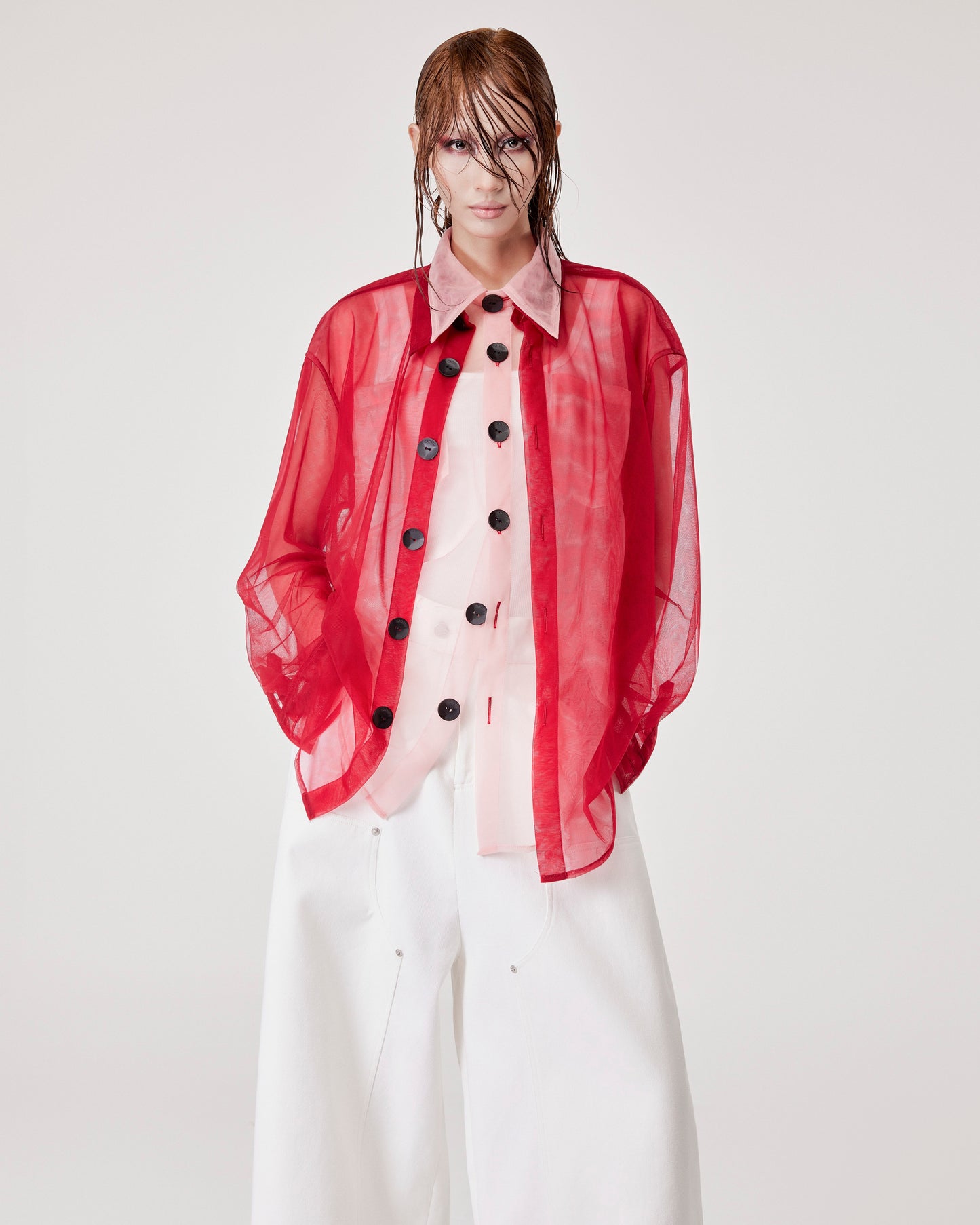 Double Trouble Sheer Shirt Caotus Astoud