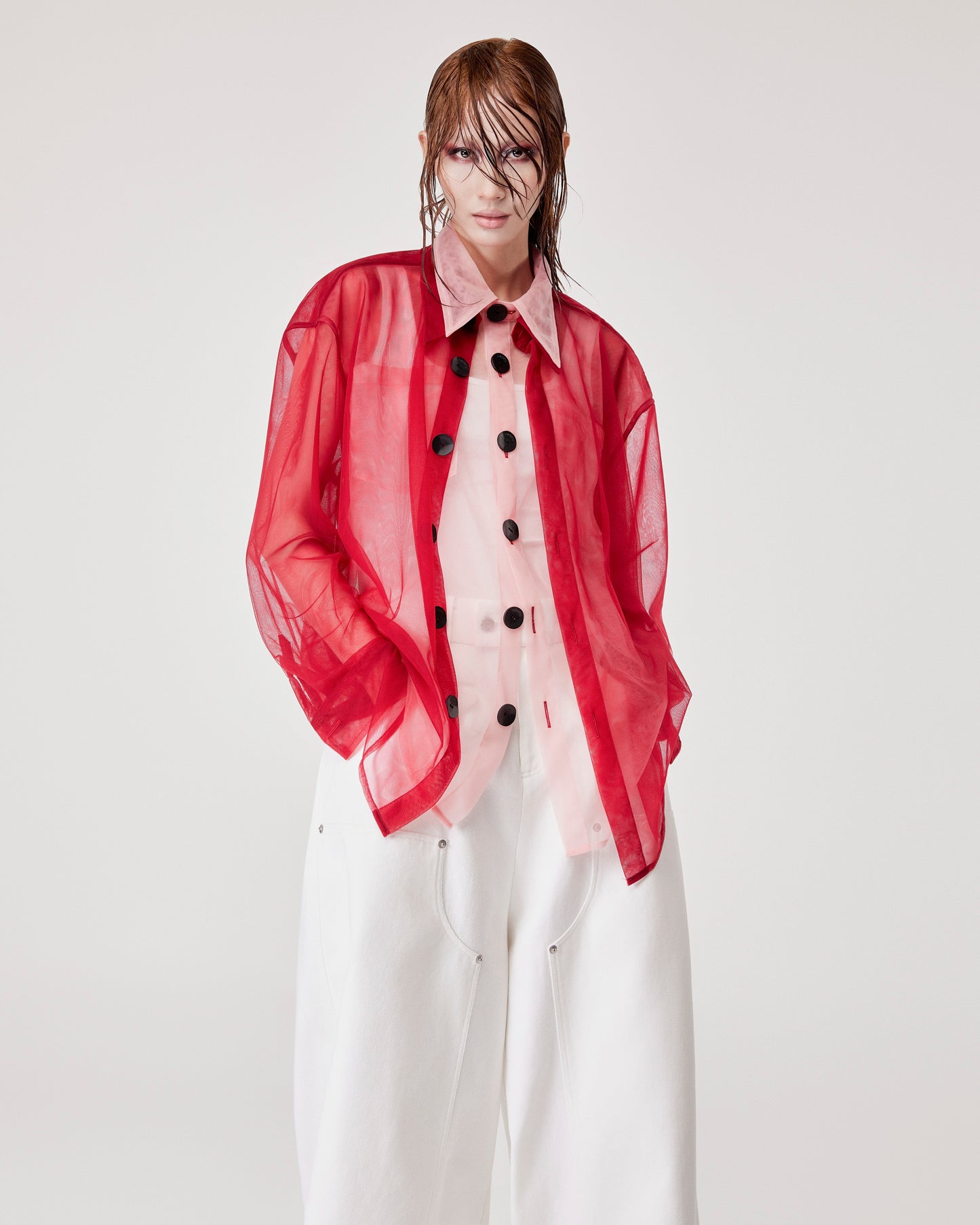 Double Trouble Sheer Shirt Caotus Astoud