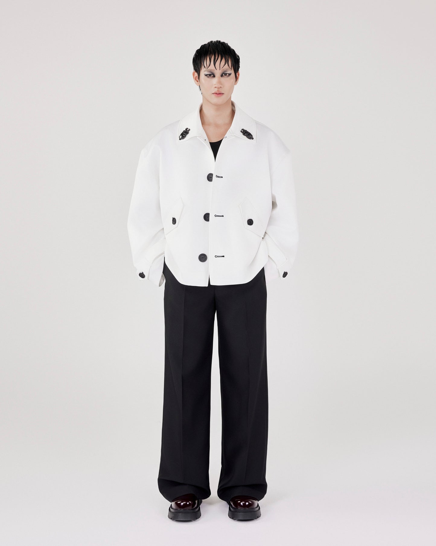 White D-Beetle Jacket Caotus Astoud