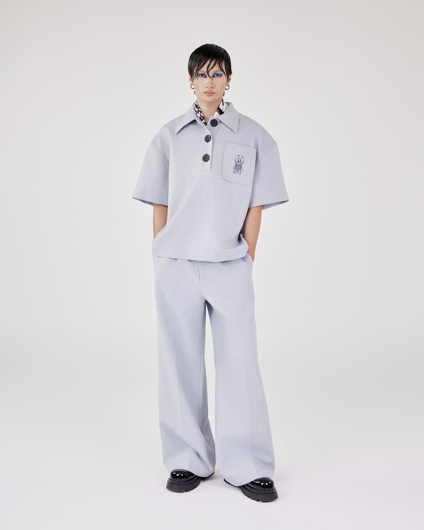 Grey Wide Tube Pants