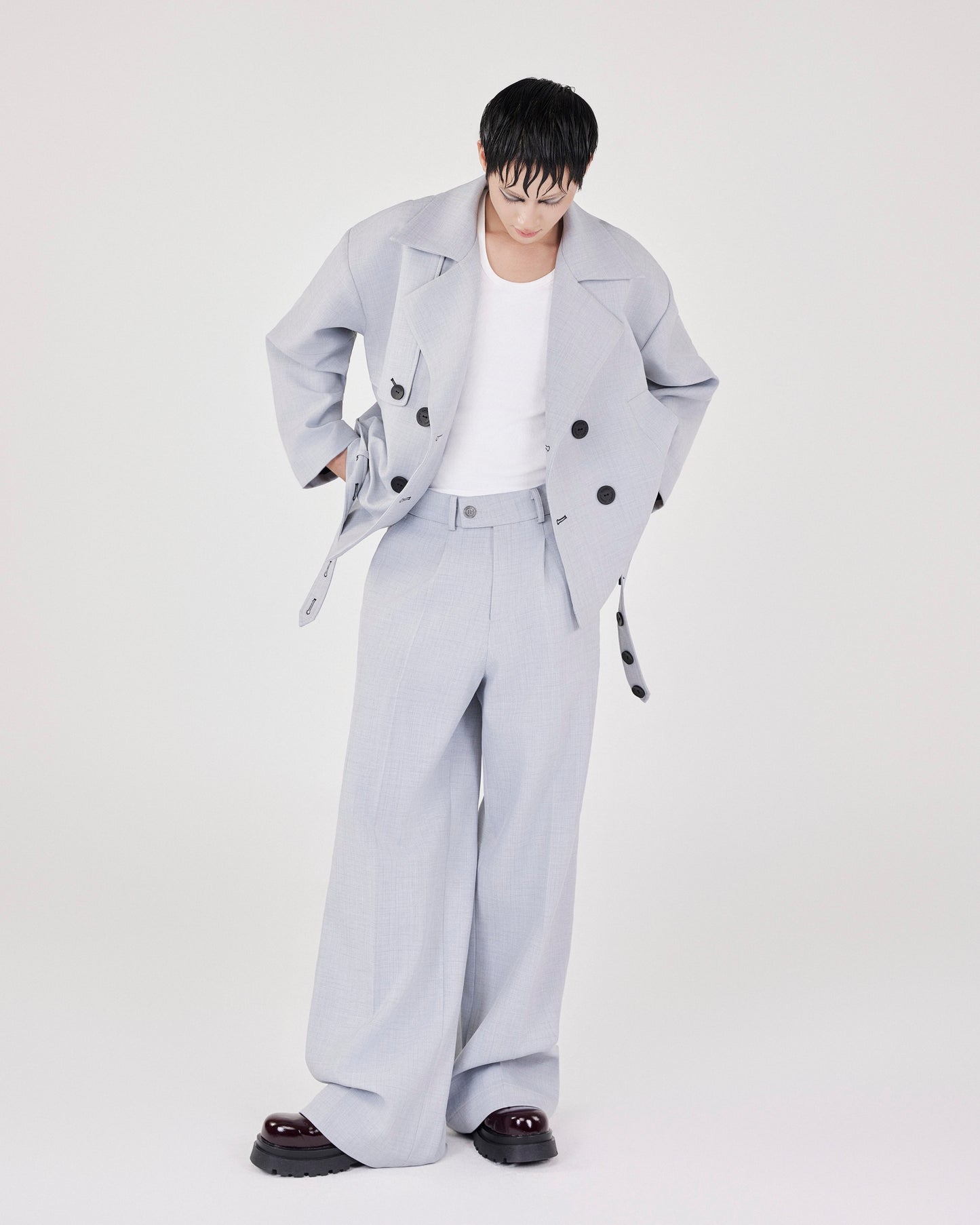 Grey Wide Tube Pant Caotus Astoud