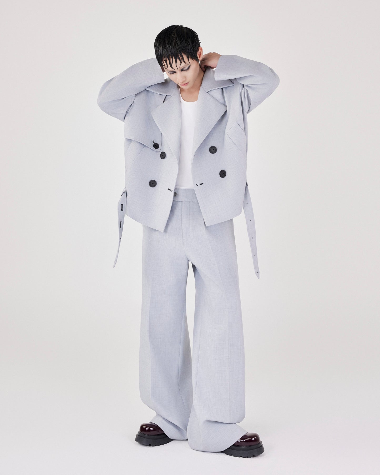 Grey Wide Tube Pants