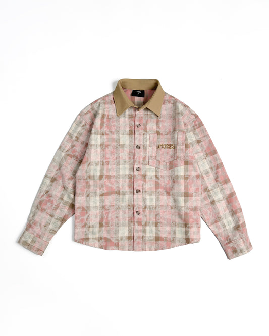 Sh7 - "Fnos" Flannel Checked Shirt - Pink