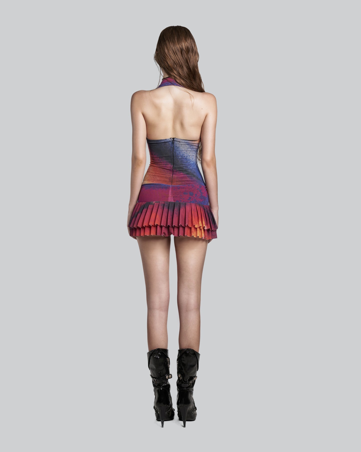 iunu-halter-v-neck-mesh-dress tatichu astoud