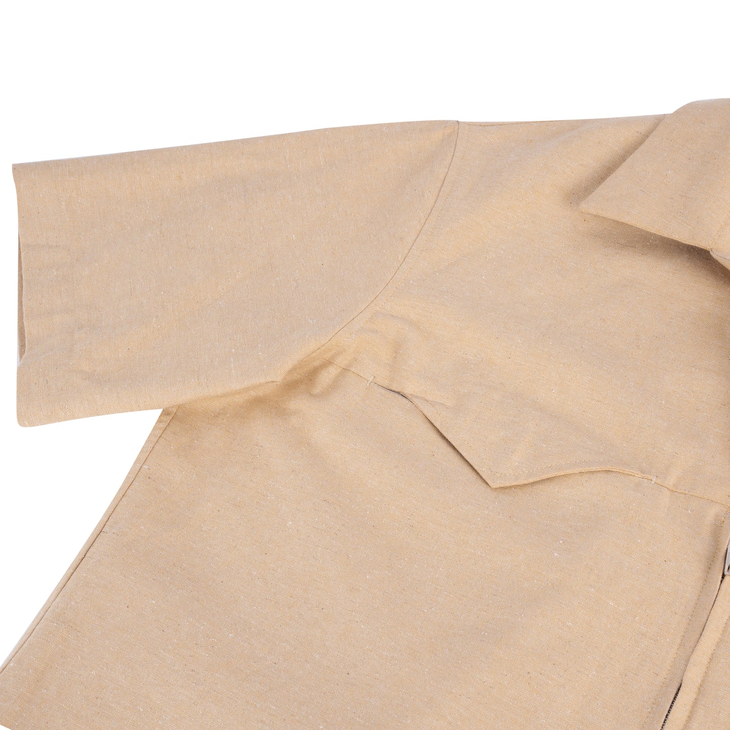 brown-zip-up-hemp-cuban-shirt saomai homme astoud