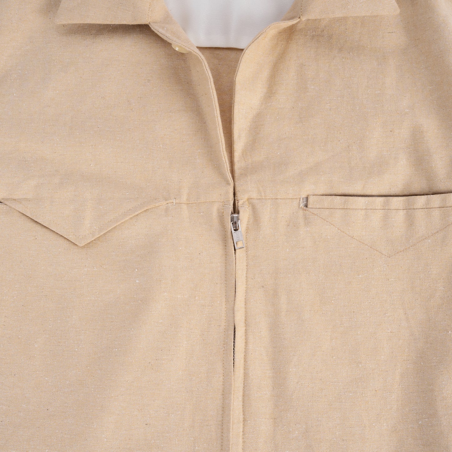Brown Zip-Up Hemp Cuban Shirt