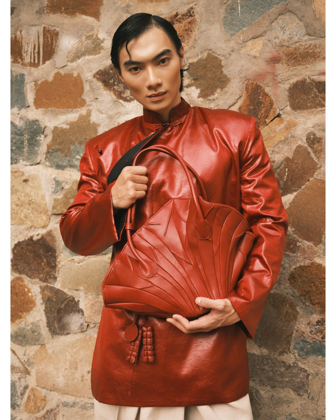 bordeaux-red-dried-lotus-leaves-leather-bag an heritage astoud