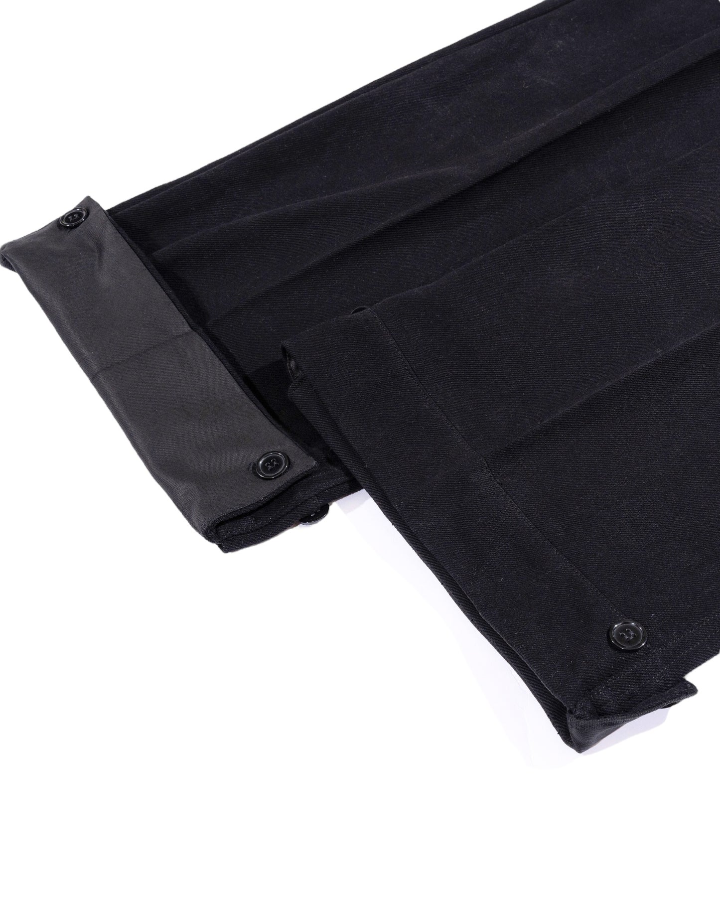 Black Denim Pleated Trousers