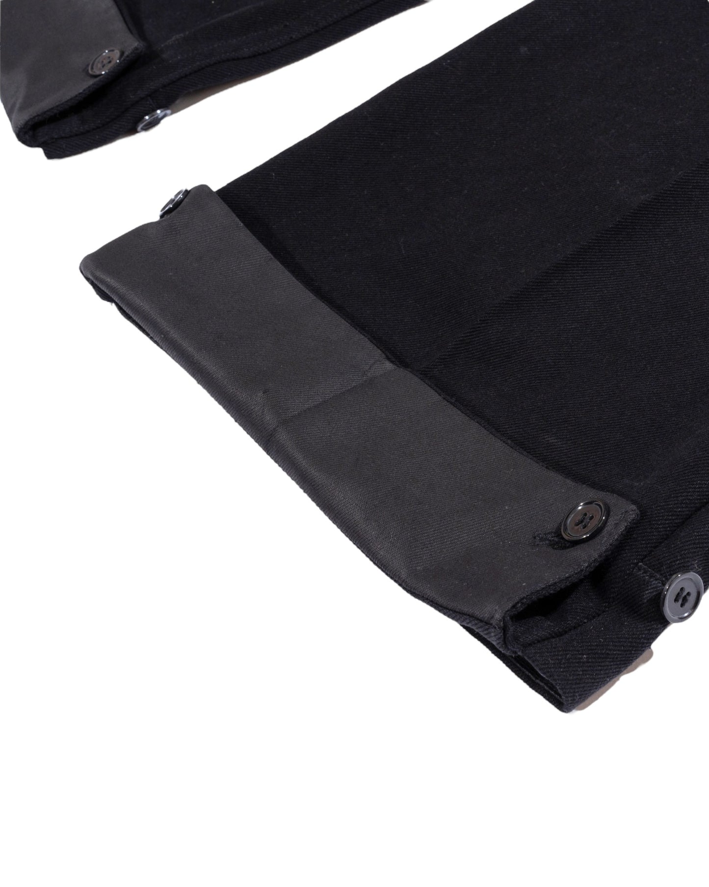 Black Denim Pleated Trousers