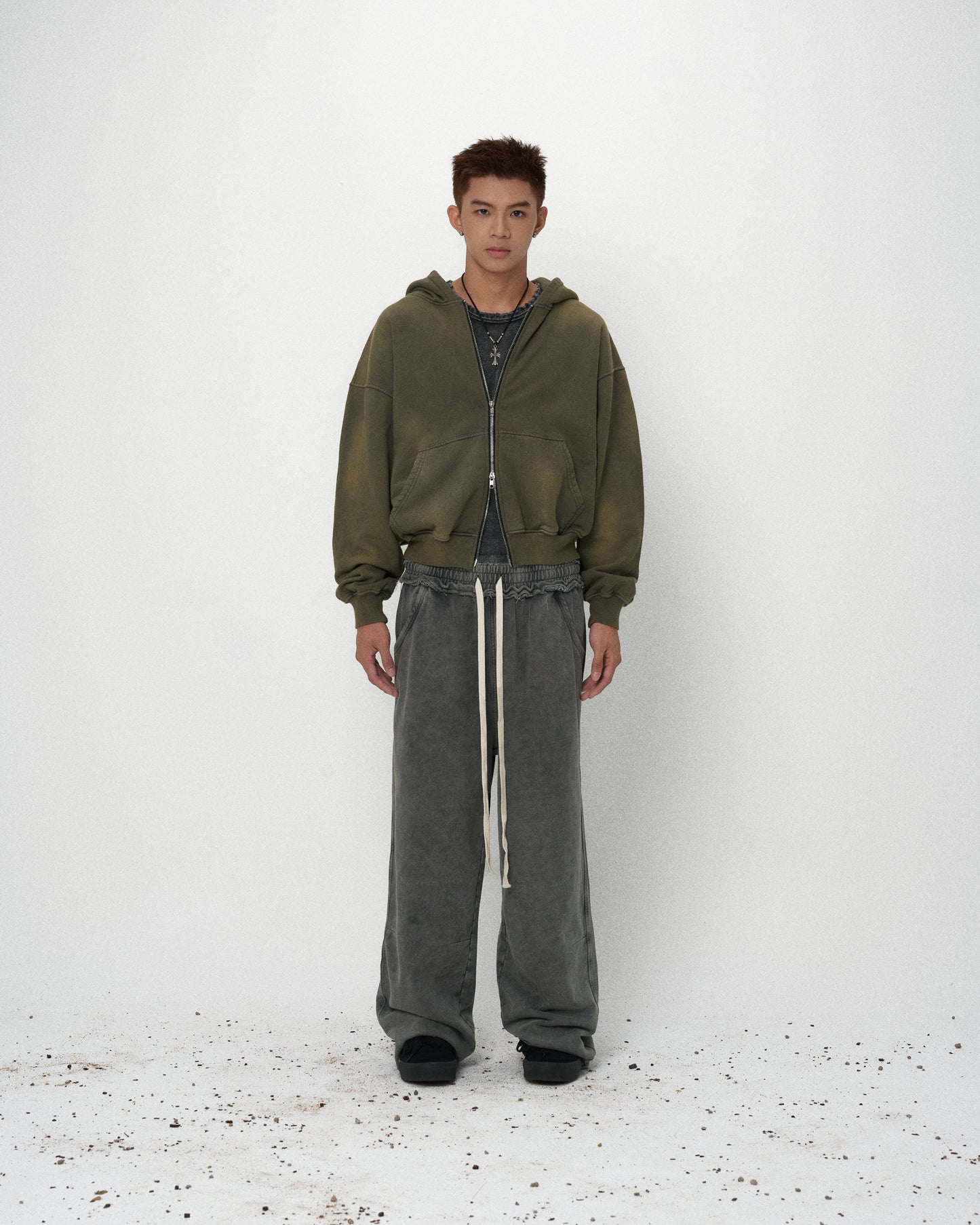 hd9-introverse-double-zip-hoodie-olive-wash fnos astoud