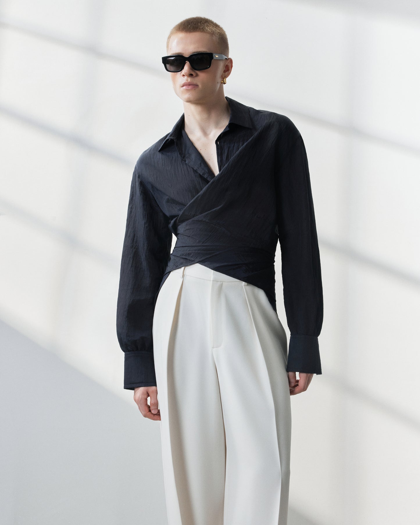 s25-mens-black-silk-draped-shirt fortythree astoud