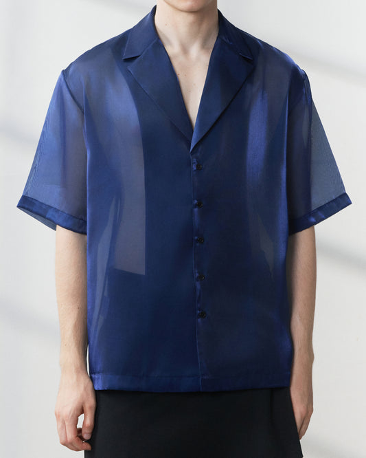 s25-mens-navy-silk-organza-shirt fortythree astoud