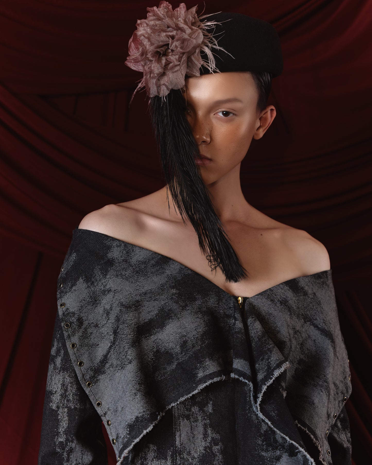 cai-then-denim-off-shoulder-shirt an heritage astoud