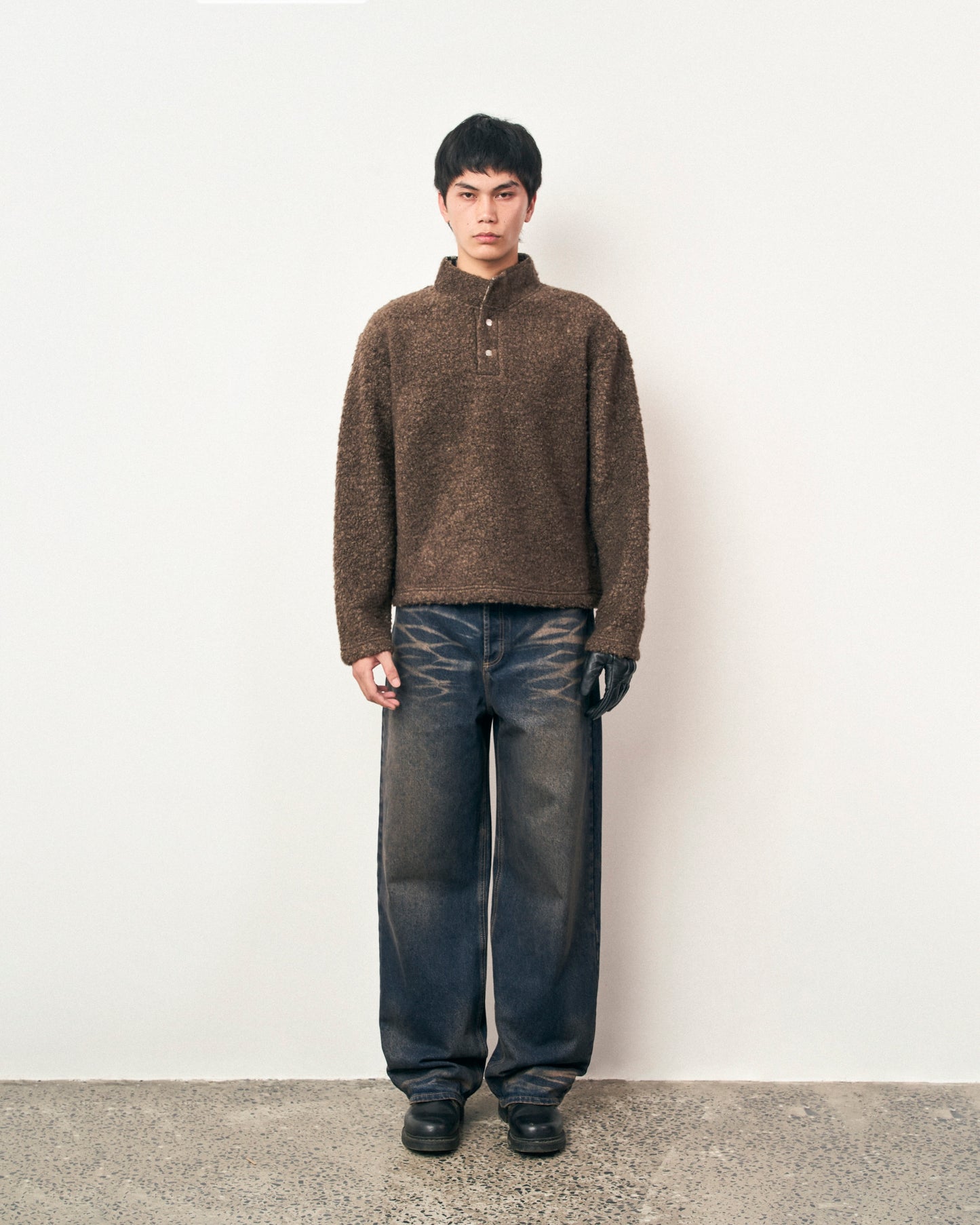 FRAGILE® Brown Fleece Pullover fragile club astoud