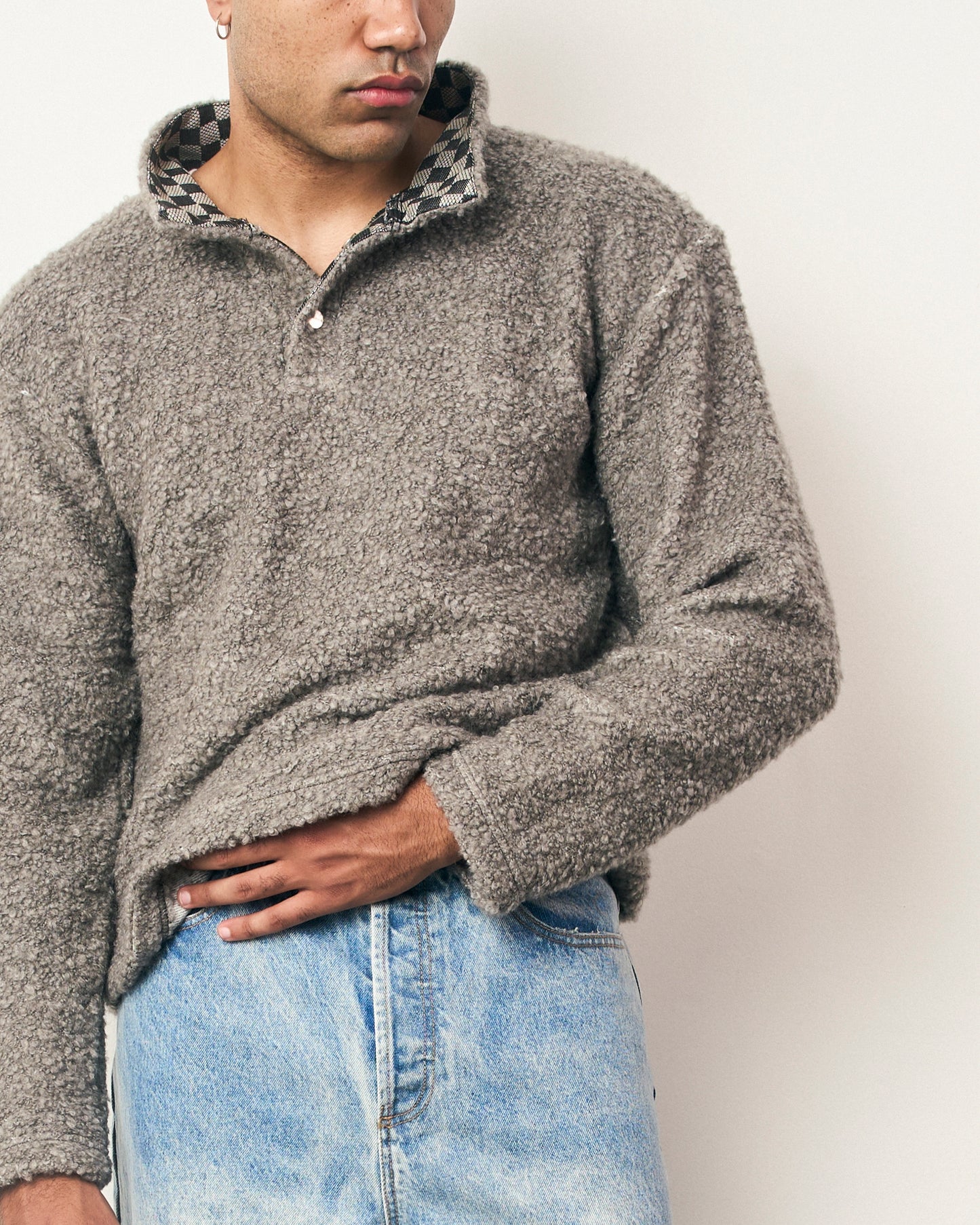 FRAGILE® Light Gray Fleece Pullover fragile club astoud