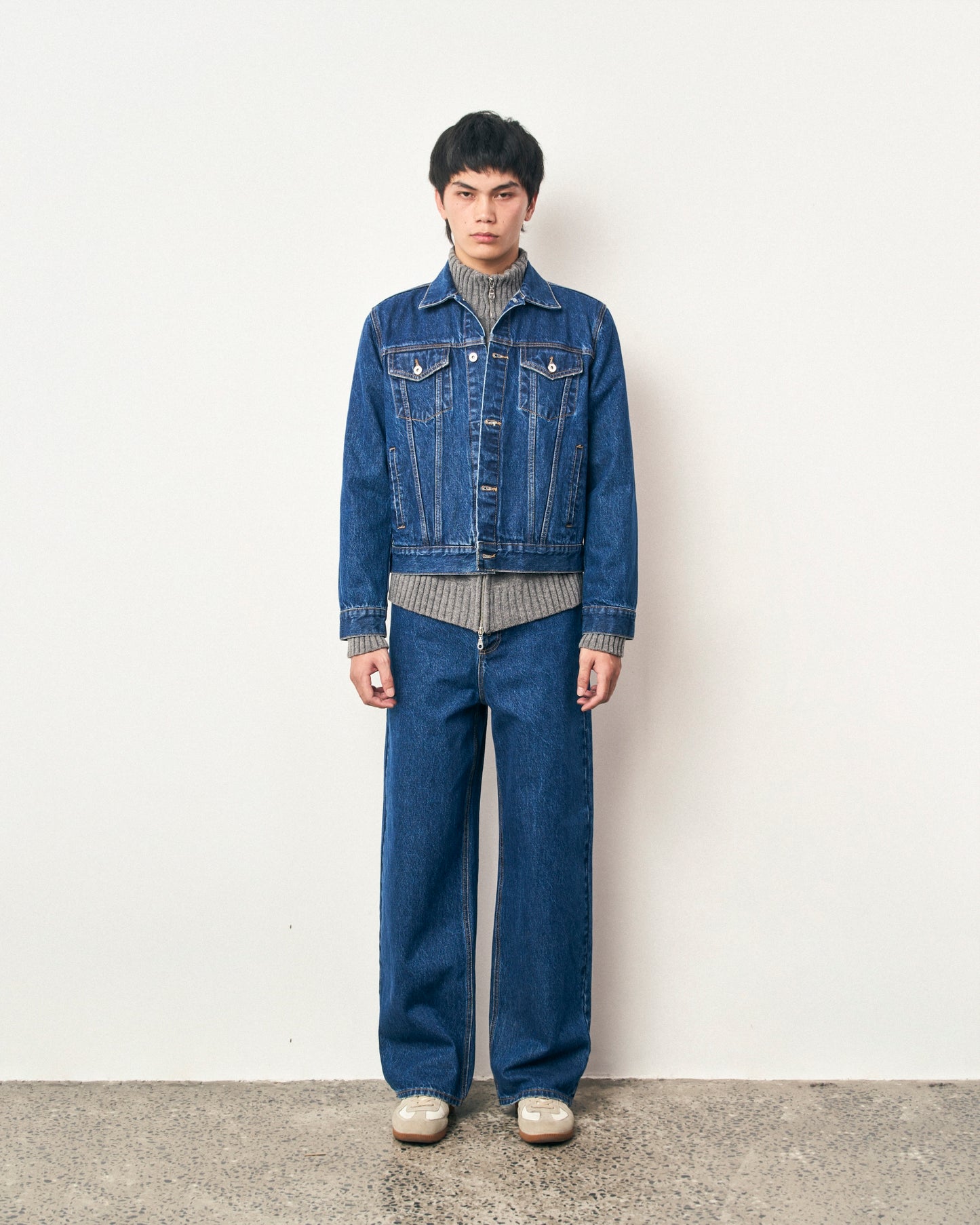 FRAGILE® Indigo Wash Denim Jacket fragile club astoud