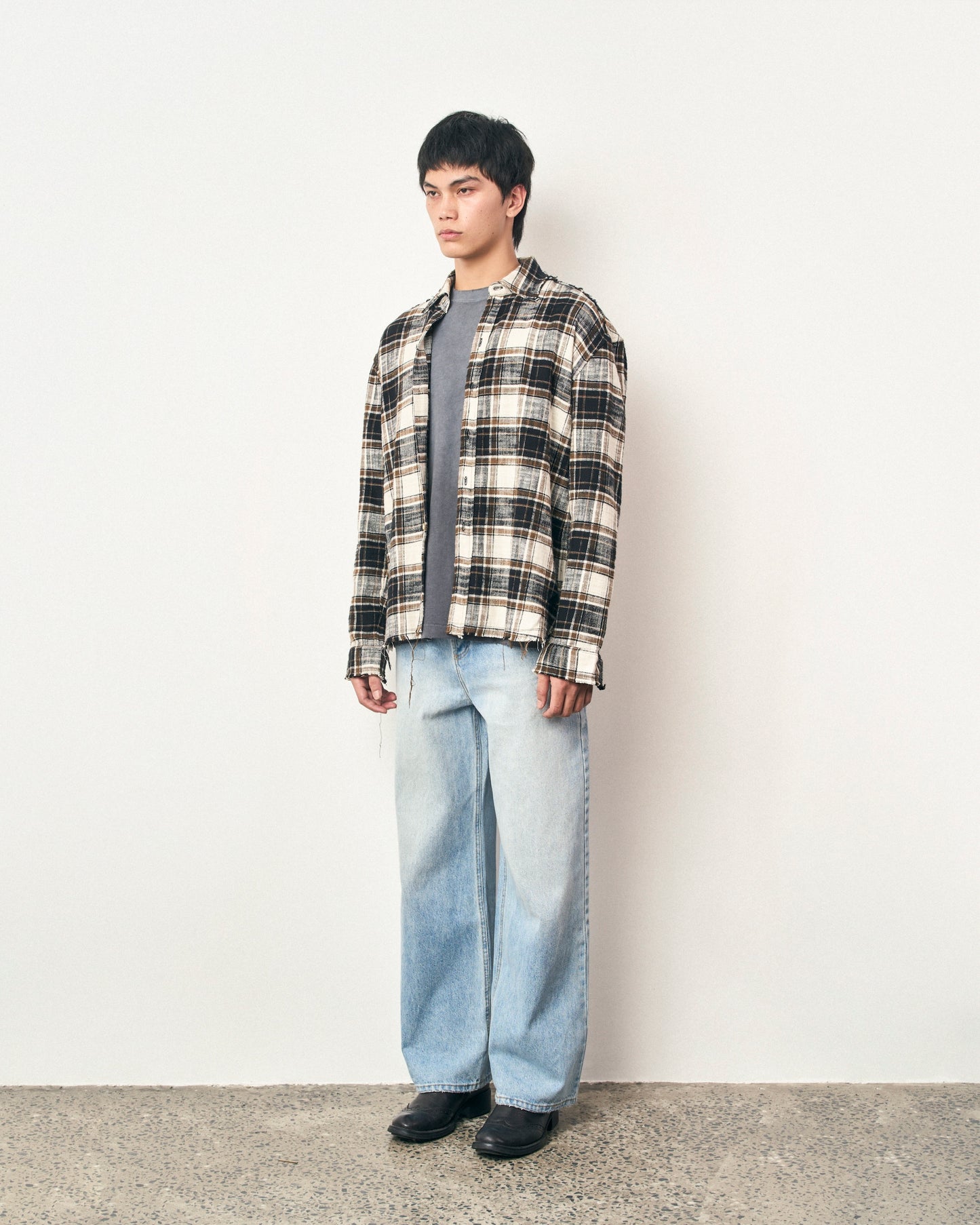 FRAGILE® Brown Check Shirt fragile club astoud
