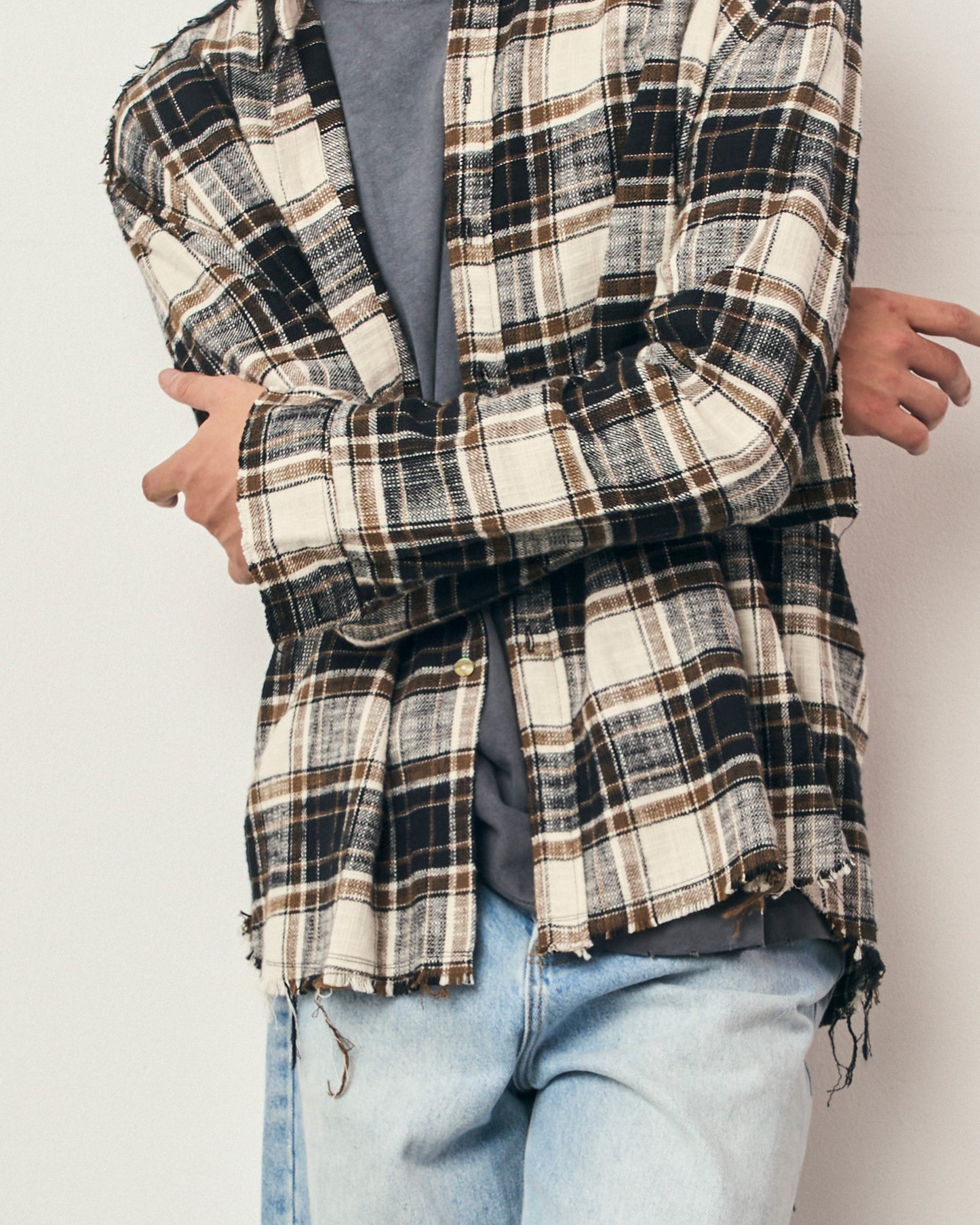 FRAGILE® Brown Check Shirt fragile club astoud