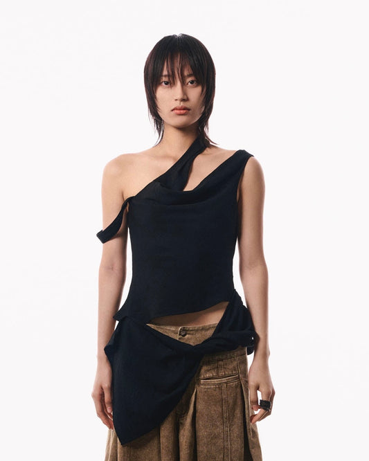 Black Dislocated Top