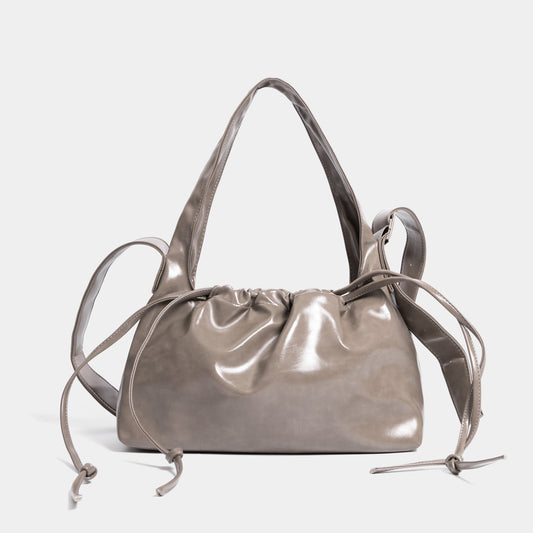 Gray Drawstring Crossbody