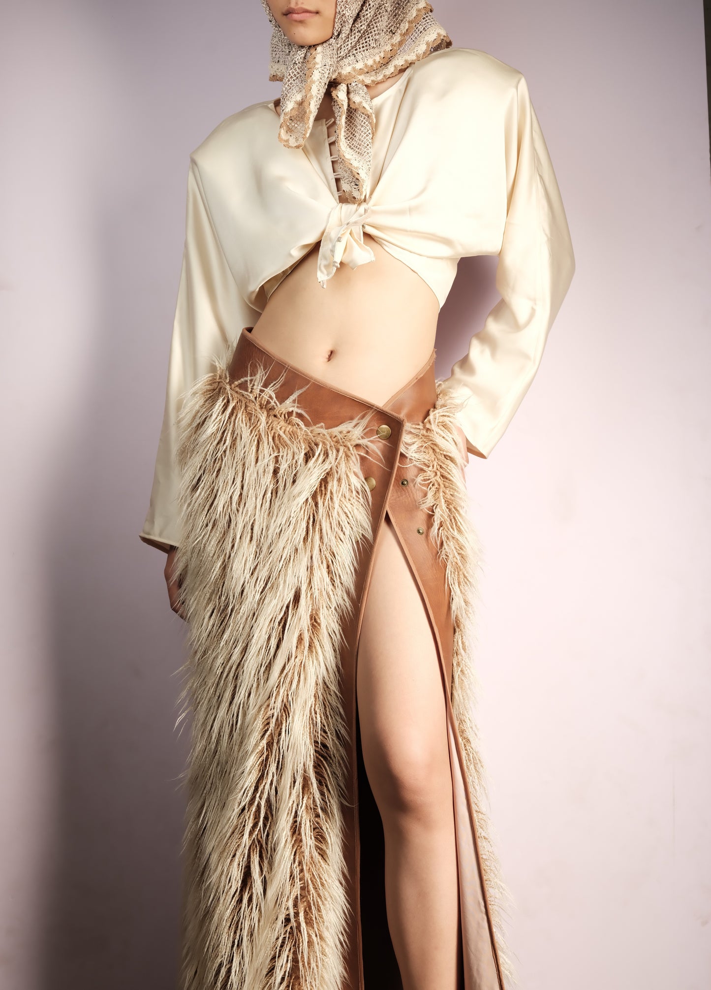 mưa-tơi-feathered-wrap-skirt an heritage astoud