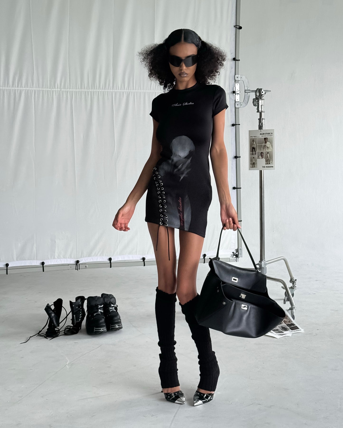 Angelic Pinstripe Mini Dress aesir astoud