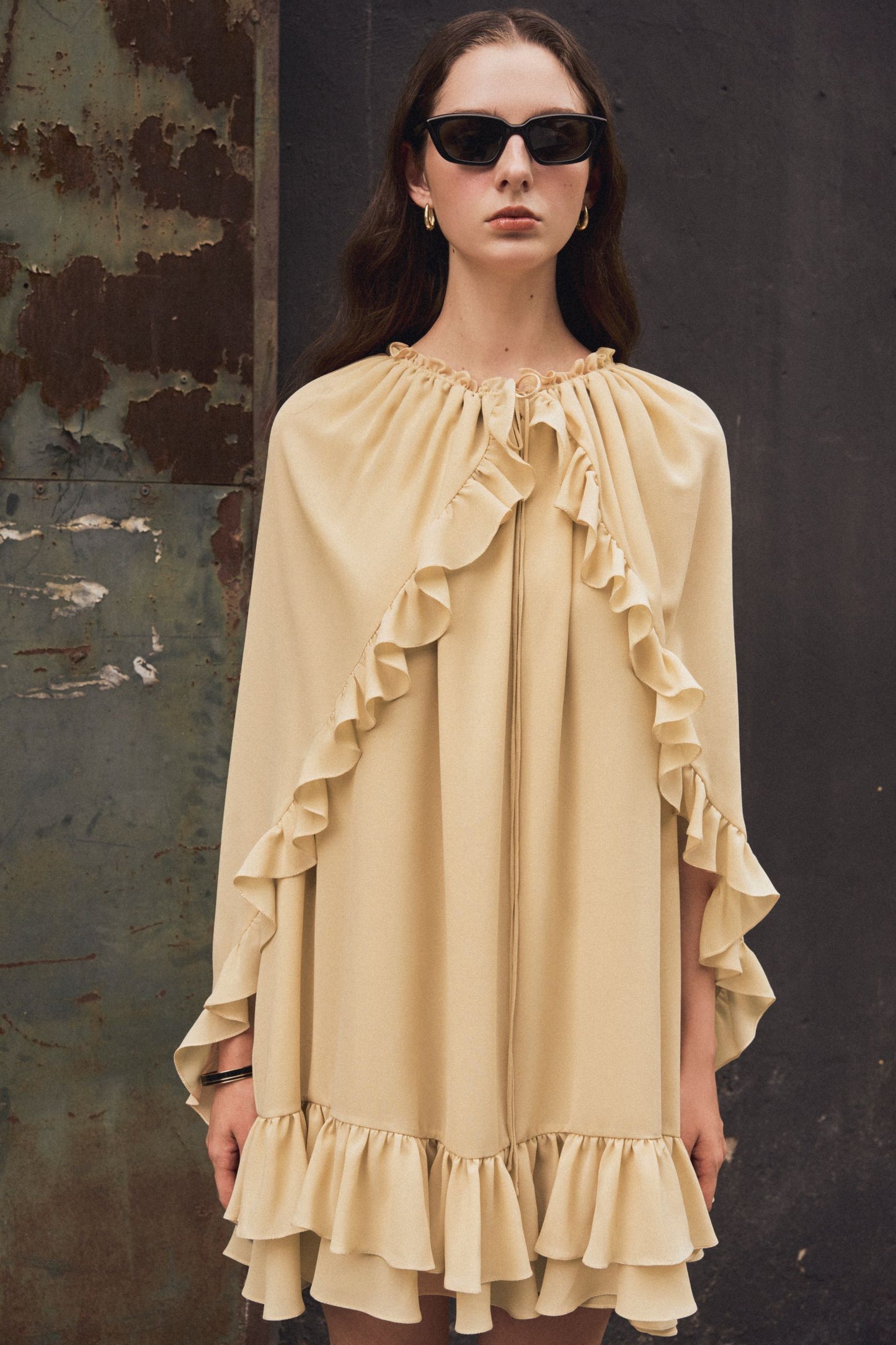 gold-sand-chiffon-ruffled-dress-FORTYTHREE