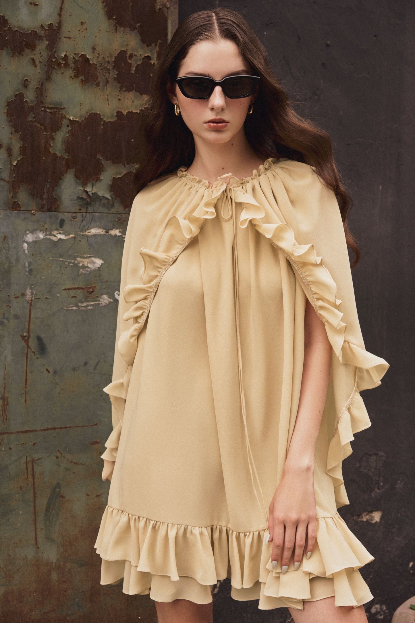 gold-sand-chiffon-ruffled-dress-FORTYTHREE
