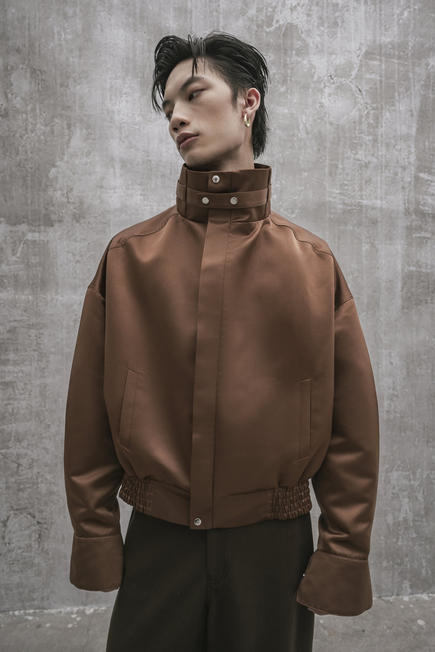 s25-unisex-brown-taffeta-jacket fortythree astoud