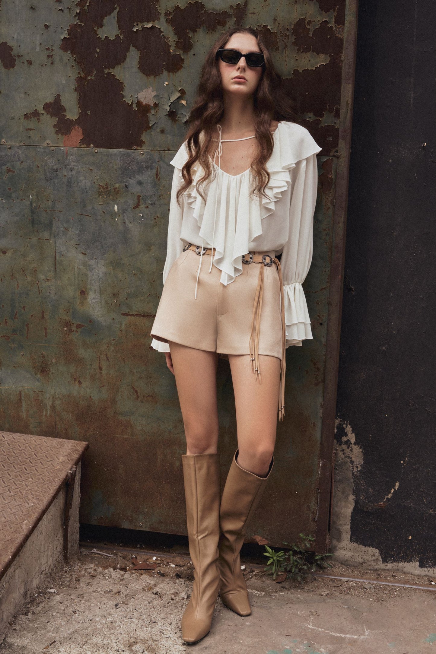 cream-chiffon-ruffled-top-FORTYTHREE