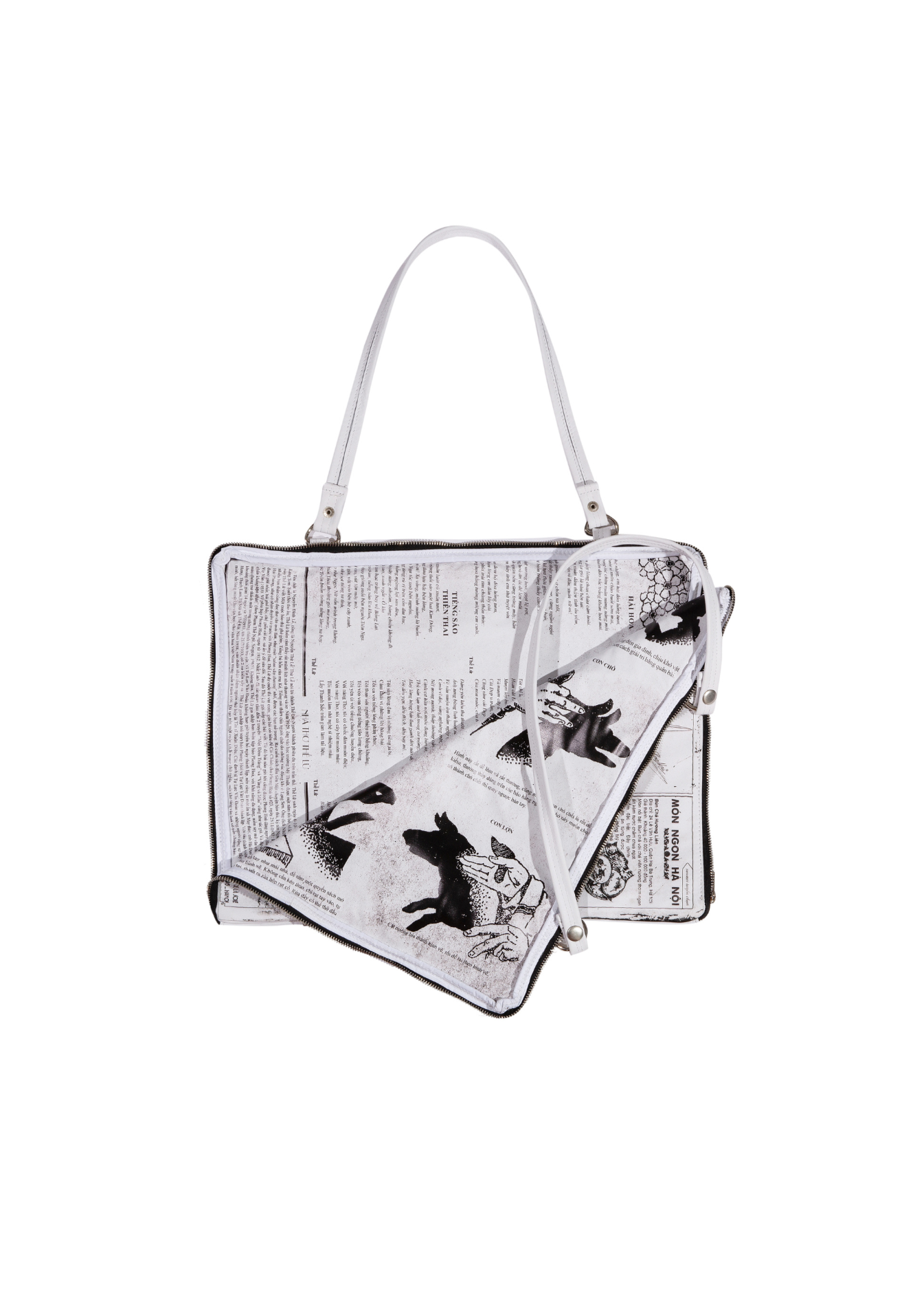 Stained Leather Newspaper Bag
