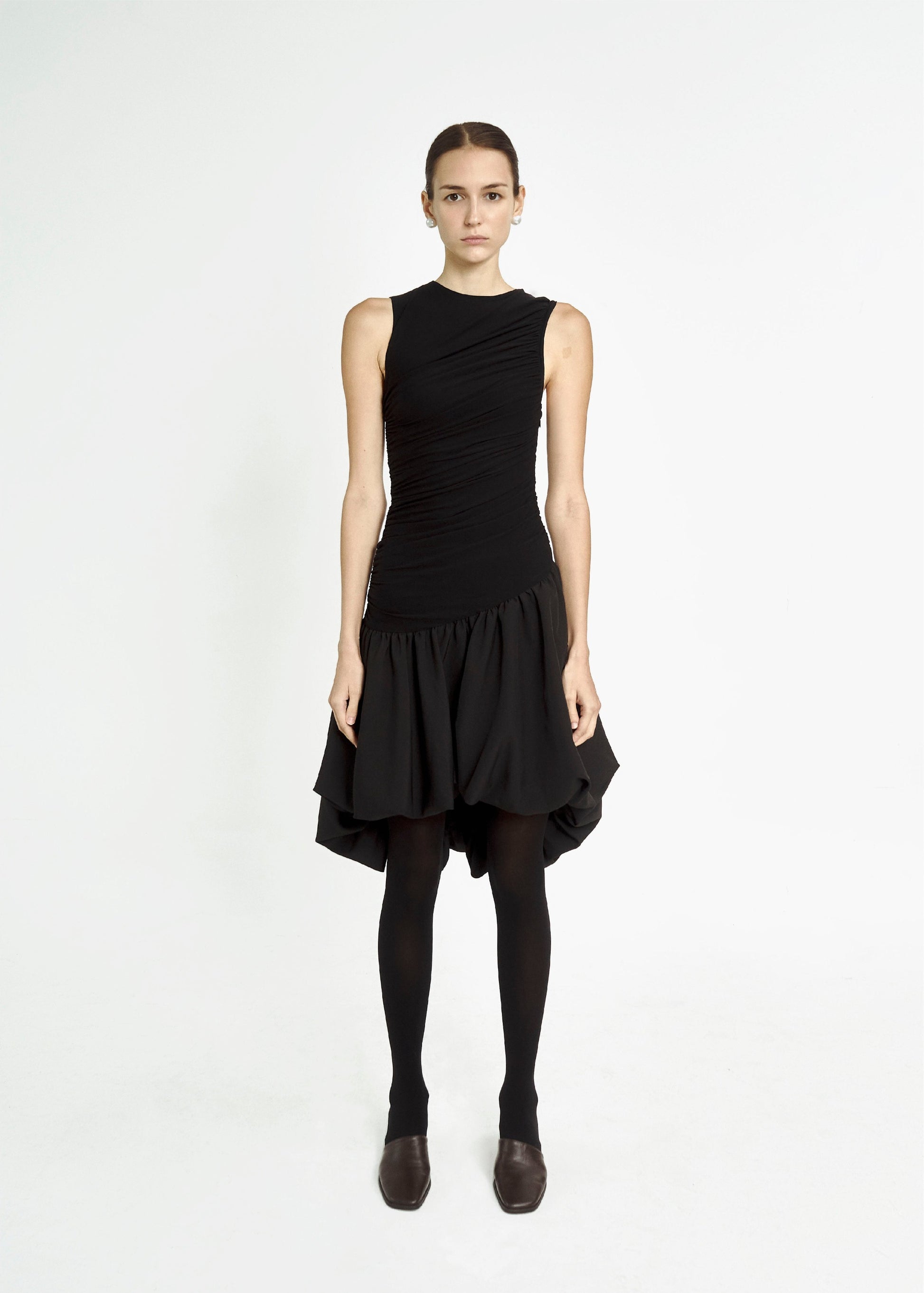 draped-balloon-mini-dress-black