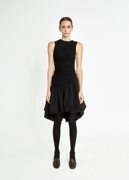 draped-balloon-mini-dress-black