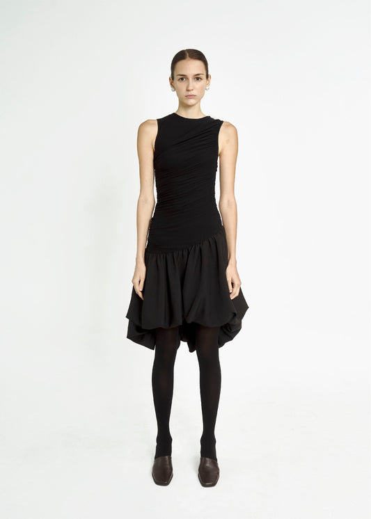 draped-balloon-mini-dress-black