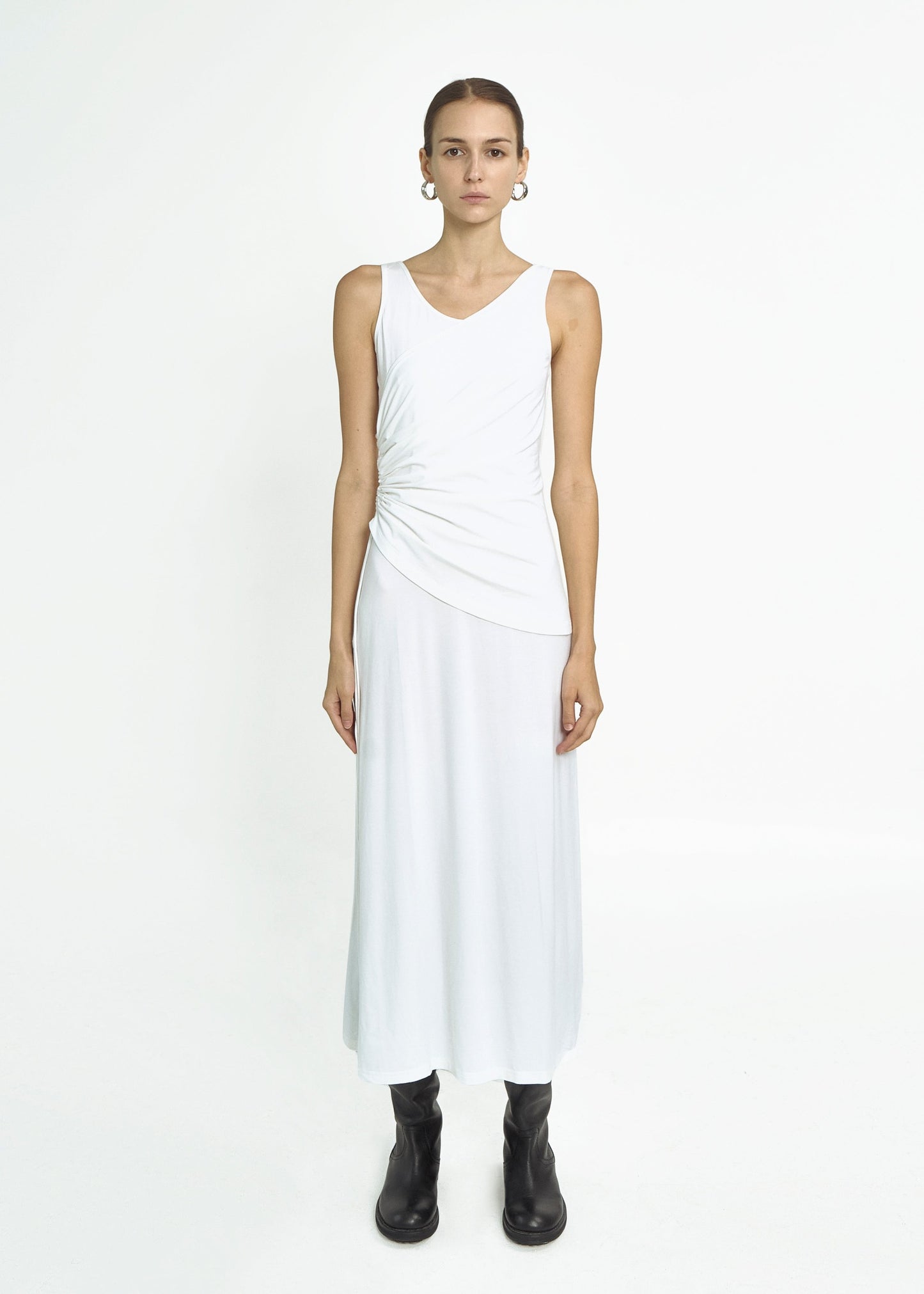 bamboo-jersey-ruched-dress-white