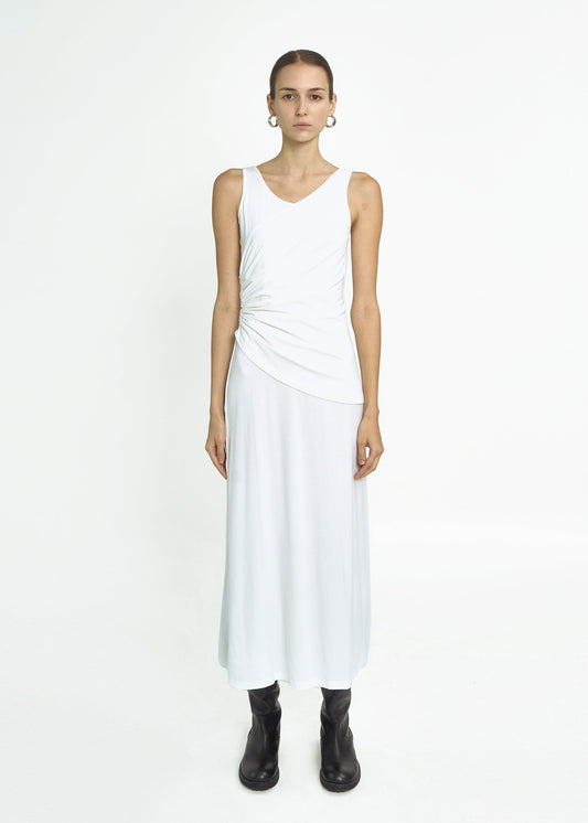 bamboo-jersey-ruched-dress-white