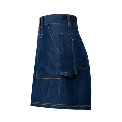 Unisex Midnight Blue Silk Denim Shorts