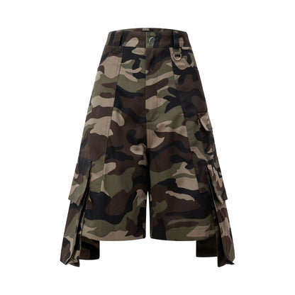 Men's Camouflage Cargo Knee-length Khaki Shorts