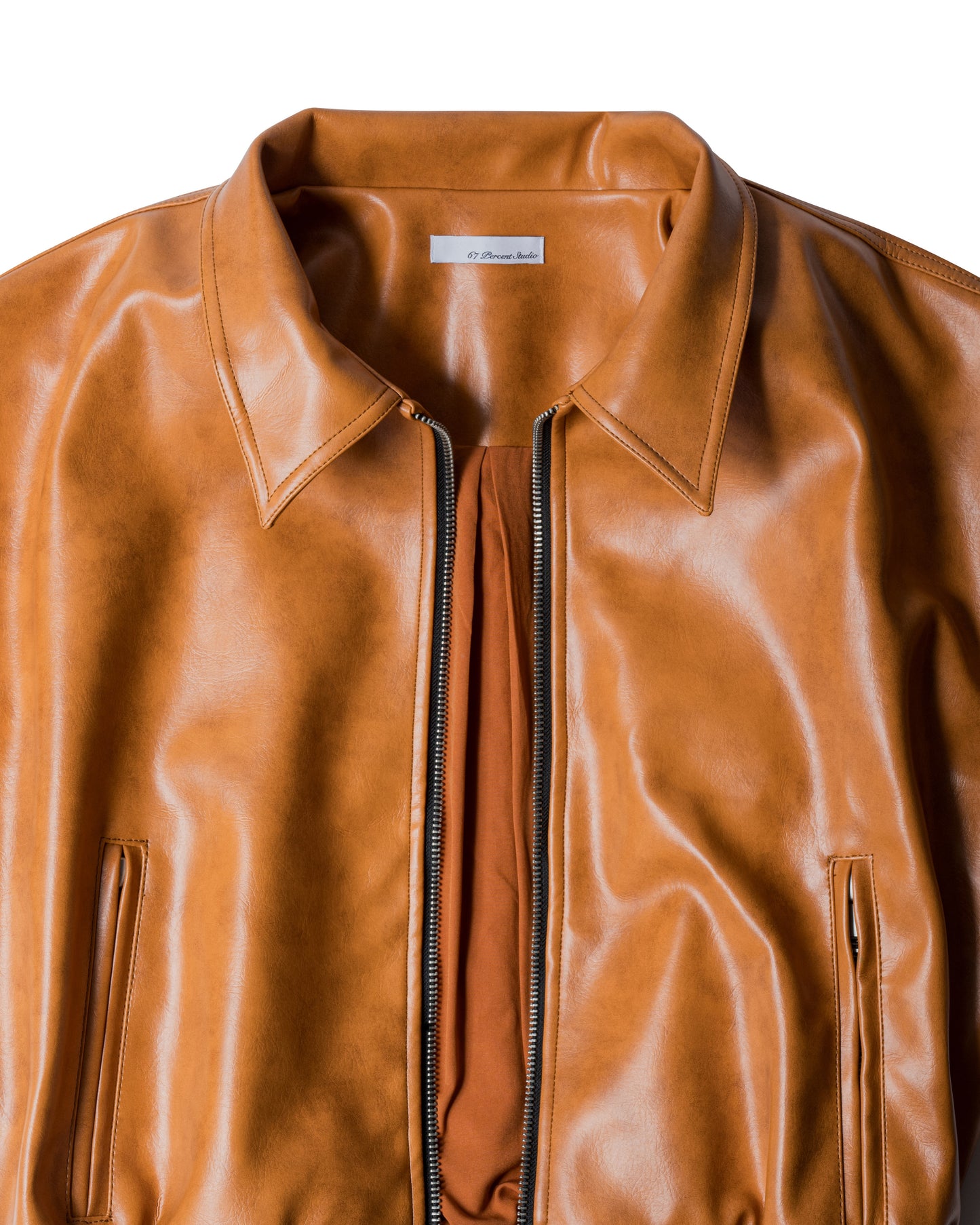 Orange Yankee Leather Jacket