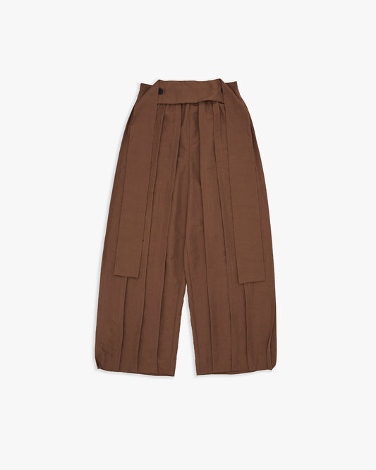 Brown Harago Pleats Pants AIN Astoud